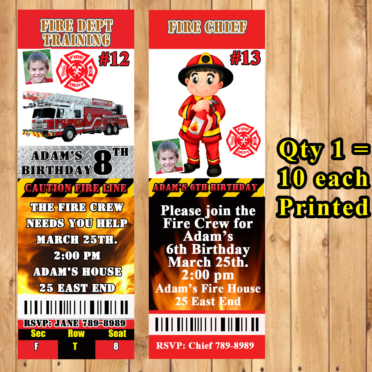 Firefighter Invitation Firetruck Invite Firefighter Birthday 