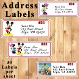 Mickey & Minnie Mouse Birthday Stickers Printed 1 Sheet Favor Stickers Address Labels Water Bottle Labels Personalized Custom Made