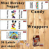 Mickey & Minnie Mouse Birthday Stickers Printed 1 Sheet Favor Stickers Address Labels Water Bottle Labels Personalized Custom Made