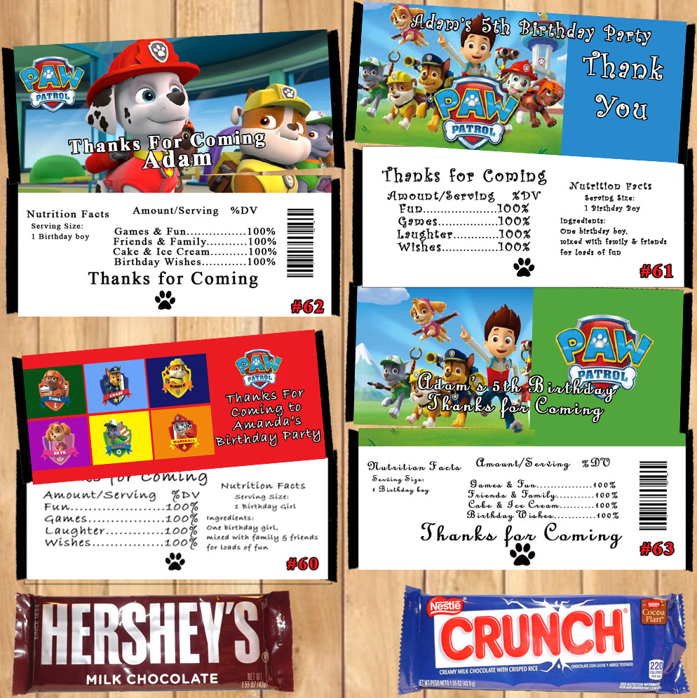 paw-patrol-printed-birthday-candy-bar-wrappers-10-ea-personalized-cust-virginia-design-shop for Free Printable Paw Patrol Thank You Tags Paw Patrol Printed Birthday Candy Bar Wrappers 10 ea Personalized Cust – Virginia Design Shop for Free Printable Paw Patrol Thank You Tags