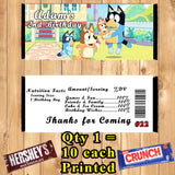 Bluey Candy Bar Wrappers 10 ea Personalized Printed