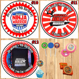 American Ninja Warrior Birthday Round Stickers 1 Sheet Personalized
