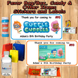 Bubble Guppies Birthday Favor Stickers Address Labels Candy Stickers Water Bottle Labels Personalized