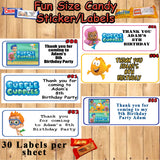 Bubble Guppies Birthday Favor Stickers Address Labels Candy Stickers Water Bottle Labels Personalized
