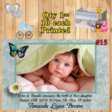 Baby Photo Birth Announcement Cards 10 each Printed Personalized with Envelopes Custom Made