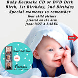 Baby Keepsake Personalized CD or DVD Custom Made Baby Photo printed on front of Disk NOT a Label