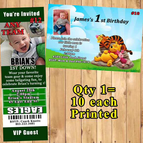 Baby 1st Birthday Invitations Printed 10 ea with Env Personalized Custom Made