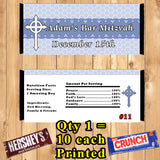 Baptism Bar Mitzvah Christening Printed Birthday Candy Bar Wrappers 10 ea Personalized Custom Made