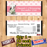 Baptism Bar Mitzvah Christening Printed Birthday Candy Bar Wrappers 10 ea Personalized Custom Made