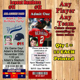 Baseball MLB Birthday Invitations 10 ea w/Env Personalized Any Team Any Player