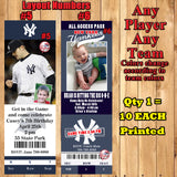 Baseball MLB Birthday Invitations 10 ea w/Env Personalized Any Team Any Player