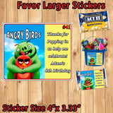 Angry Birds Printed Birthday Stickers Water Bottle Address Popcorn Favor Labels Personalized Custom Made