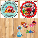 Angry Birds Birthday Round Stickers Printed 1 Sheet Cup Cake Toppers Favor Stickers Personalized Custom Made