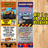 Blaze Monster Machine Truck Birthday Invitations Printed 10 ea with Env Personalized Custom Made