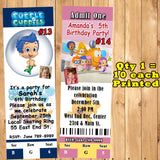 Bubble Guppies Printed Birthday Invitations 10 ea with Env Personalized Custom Made