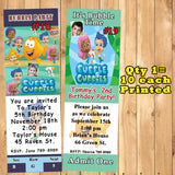 Bubble Guppies Printed Birthday Invitations 10 ea with Env Personalized Custom Made