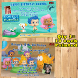 Bubble Guppies Printed Birthday Invitations 10 ea with Env Personalized Custom Made