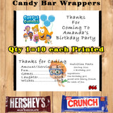 Bubble Guppies Printed Birthday Candy Bar Wrappers 10 ea Personalized Custom Made