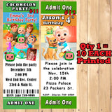 CoComelon Printed Birthday Invitations 10 ea with Env Personalized Custom Made