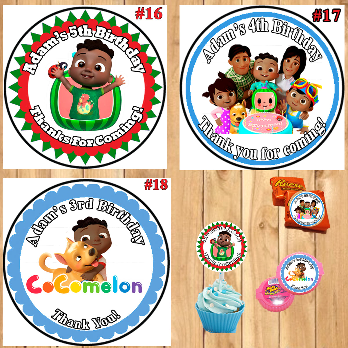 CoComelon Birthday Round Stickers Printed 1 Sheet Cup Cake Toppers Fav – Virginia Design Shop for Cocomelon Cupcake Toppers Free Printable