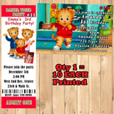 Daniel Tiger Printed Birthday Invitations 10 ea with Env Personalized Custom Made
