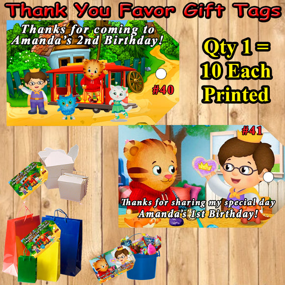 Daniel Tiger Birthday Favor Tags Thank You Tags Gift Tags 10 ea Personalized Custom Made
