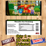 Daniel Tiger Printed Birthday Candy Bar Wrappers 10 ea Personalized Custom Made