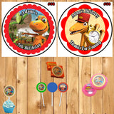 Dinosaur Train Birthday Round Stickers Printed 1 Sheet Cup Cake Toppers Favor Stickers Personalized Custom Made