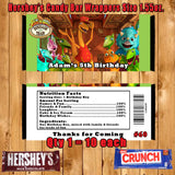 Dinosaur Train Printed Birthday Candy Bar Wrappers 10 ea Personalized Custom Made