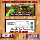 Dinosaur Train Printed Birthday Candy Bar Wrappers 10 ea Personalized Custom Made
