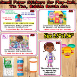 Doc McStuffins Birthday Favor Stickers Address Labels Candy Stickers Water Bottle Labels Personalized Printed