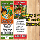 Dora The Explorer or Go Diego Go Birthday Invitations Printed 10 ea with Env Personalized Custom Made
