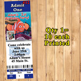 Finding Dory Finding Nemo Printed Birthday Invitations 10 ea with Env Personalized Custom Made