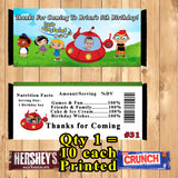 Little Einsteins Printed Birthday Candy Bar Wrappers 10 ea Personalized Custom Made