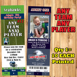 Football NFL Birthday Invitations 10 each Printed Personalized with Envelopes Custom Made