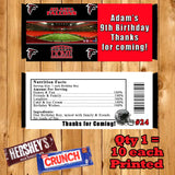 Football NFL Birthday Candy Bar Wrappers 10 each Printed Personalized Custom Made
