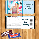 JoJo Siwa Printed Birthday Candy Bar Wrappers 10 ea Personalized Custom Made