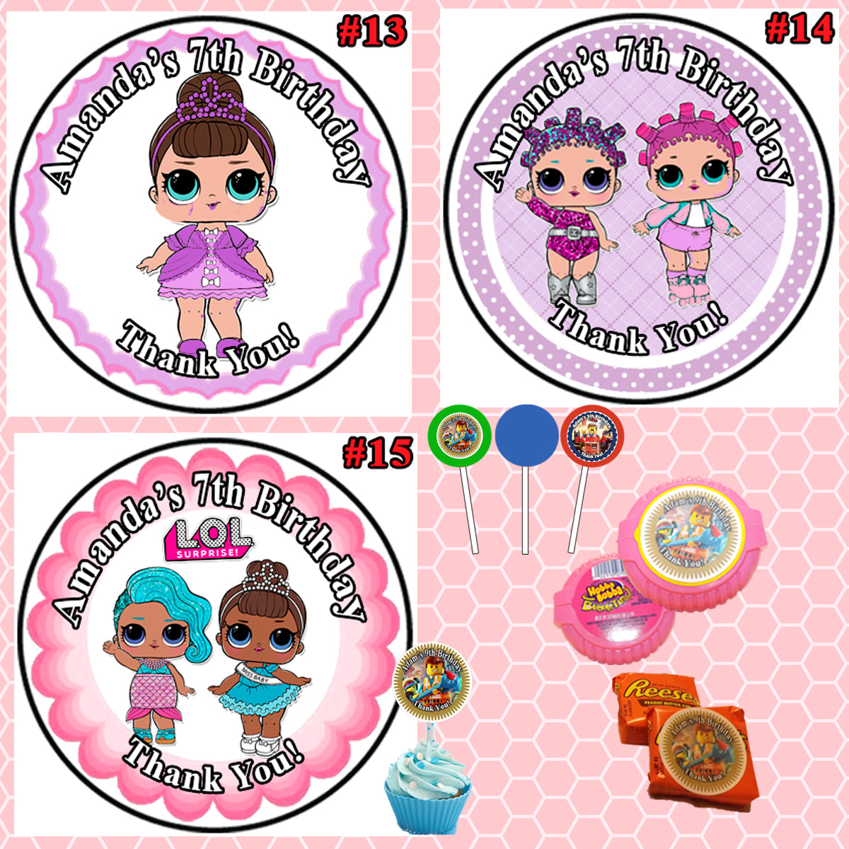 Custom Personalized Stickers, 24 Round 1.67 Circle DIY Place onto lol –  PARTY OVER HERE