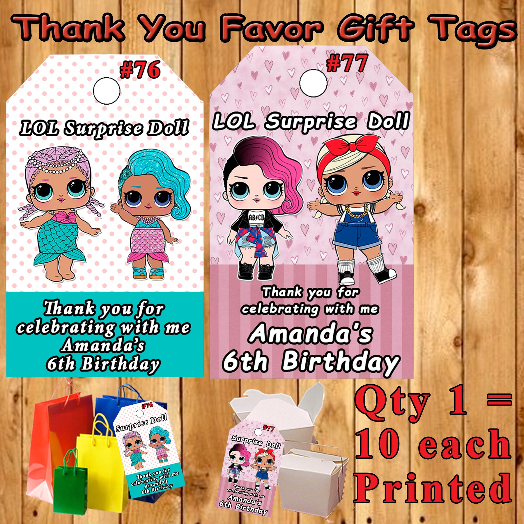 LOL Surprise Doll Printed Favor Thank You Gift Tags 10 ea Personalized – Virginia Design Shop lol-surprise-doll-printed-favor-thank-you-gift-tags-10-ea-personalized-virginia-design-shop