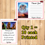 Lion King Birthday Thank You Cards 10 each With or Without Env Personalized Custom Made