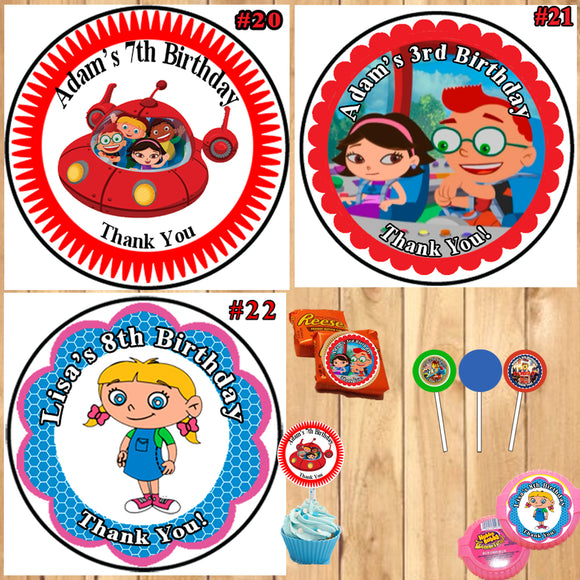 Little Einsteins Birthday Round Stickers Printed 1 Sheet Cup Cake Toppers Favor Stickers Personalized Custom Made