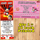 Mickey Mouse & Minnie Mouse Birthday Invitations Printed 10 ea with Env Personalized Custom Made