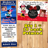 Mickey Mouse & Minnie Mouse Birthday Invitations Printed 10 ea with Env Personalized Custom Made