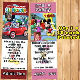 Mickey Mouse & Minnie Mouse Birthday Invitations Printed 10 ea with Env Personalized Custom Made