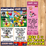 Mickey Mouse & Minnie Mouse Birthday Invitations Printed 10 ea with Env Personalized Custom Made