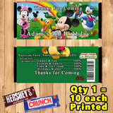 Mickey & Minnie Mouse Printed Birthday Candy Bar Wrappers 10 ea Personalized Custom Made