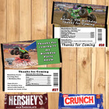 Monster Truck Monster Jam Printed Birthday Candy Bar Wrappers 10 ea Personalized Custom Made