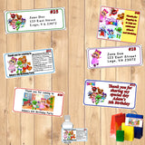 Muppet Babies Printed Birthday Stickers Water Bottle Address Popcorn Favor Labels Personalized Custom Made