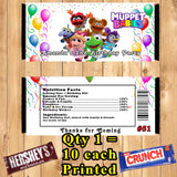 Muppet Babies Printed Birthday Candy Bar Wrappers 10 ea Personalized Custom Made