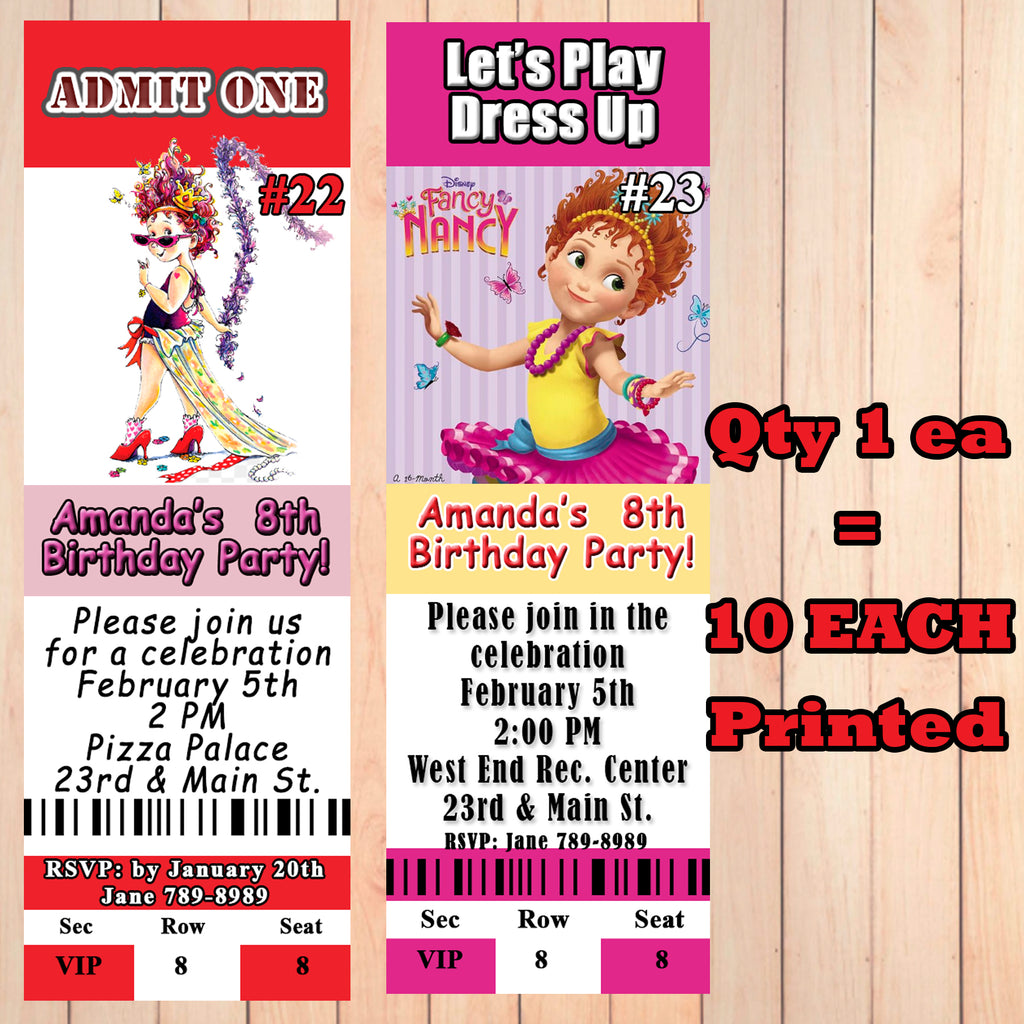 Fancy Nancy Birthday Invitations 10 each Printed Personalized with Env –  Virginia Design Shop